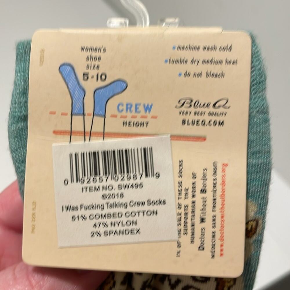 Blue Q Brand Socks NWT I was F*cking Talking Women's 5-10 Cotton Crew Socks - Picture 5 of 5
